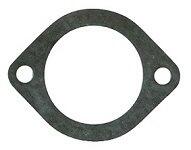 A dark grey, flat, figure-eight-shaped gasket with a large central circular opening and two smaller circular bolt holes on either side.